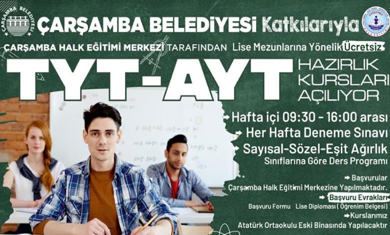 Çarşamba Belediyesinden Ücretsiz Üniversiteye Hazırlık Kursu 1 Çarşamba Belediyesinden Ücretsiz Üniversiteye Hazırlık Kursu