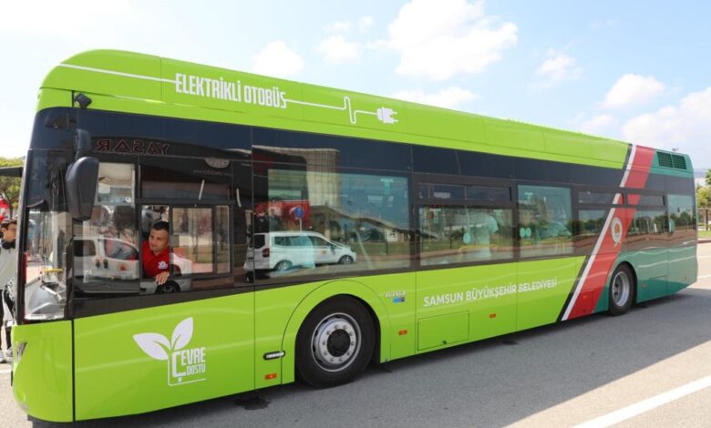 Samsun'da elektrikli otobüsler şehir içi ulaşımda hizmete girdi 1 elektrikli otobüs2